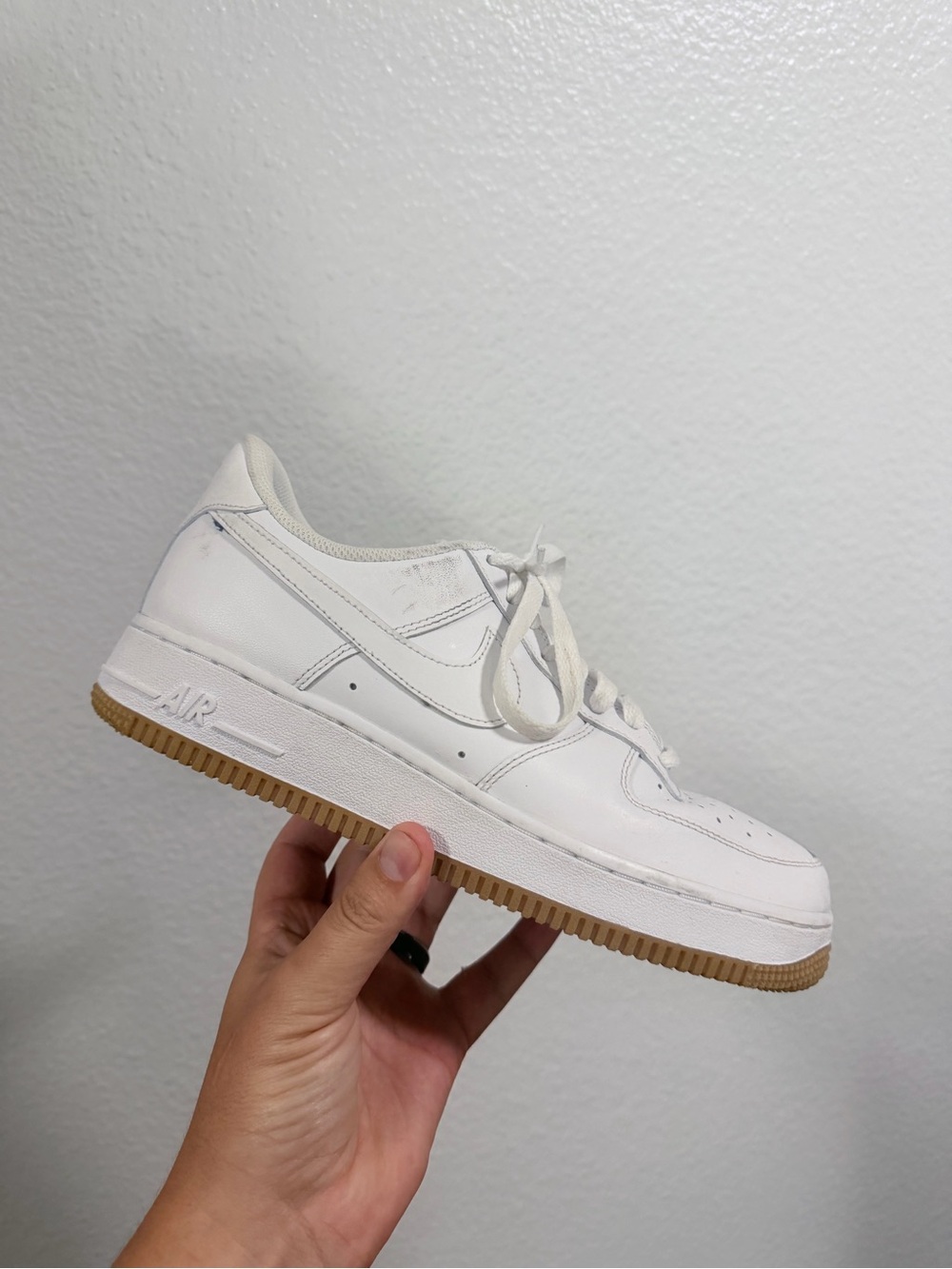 Nike af1 white gum bottom